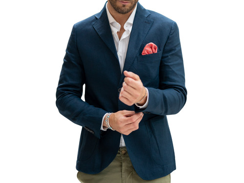 Giacca uomo lino blu scuro - giacca,