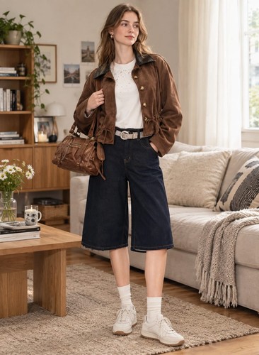 Giacca donna corta marrone