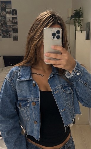 Giacca denim blu cropped - h&m,