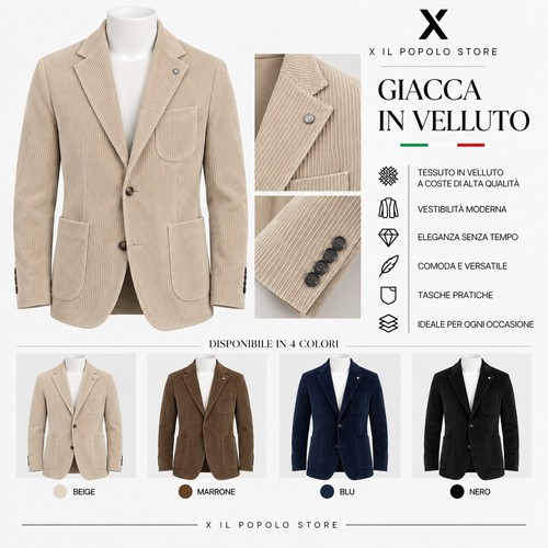 Giacca uomo velluto - giacca,