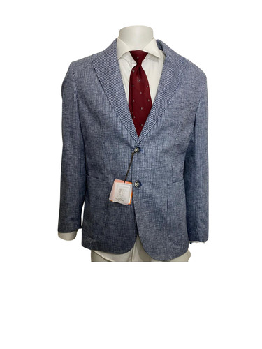 Giacca uomo cotone righe - a, blu